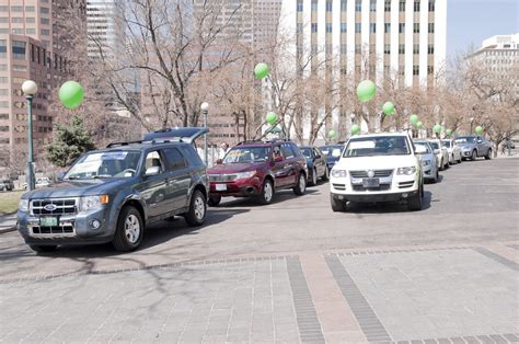2010 Denver Auto Show Green Car Parade At State Capital