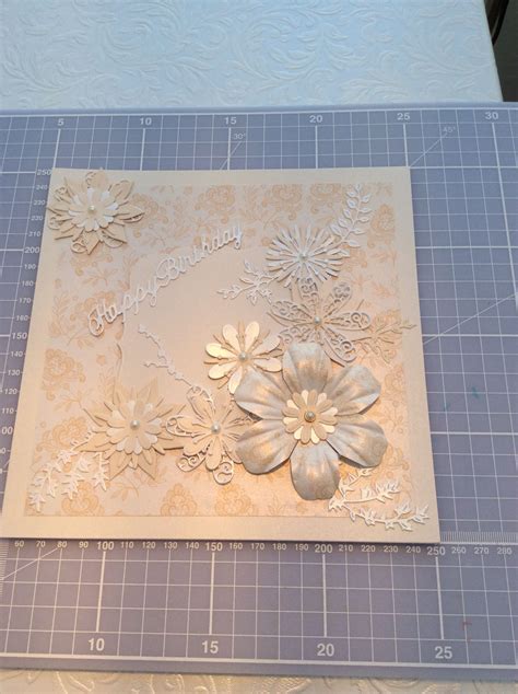 Birthday Card Using Papermania Oyster Blush Collection And Tattered Lace