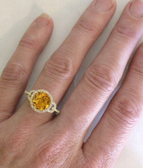 Citrine And Diamond Rings In K Yellow Gold Gr