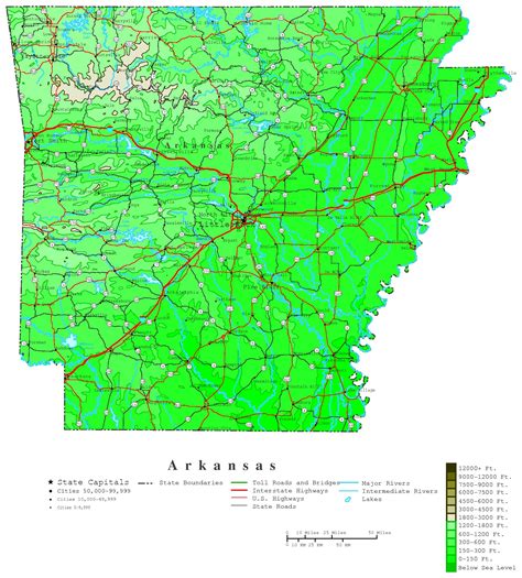 Arkansas Contour Map
