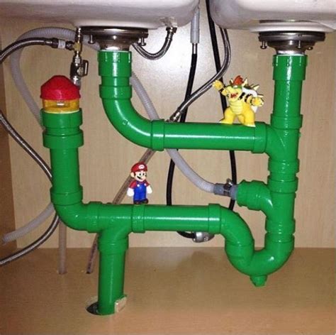Super Mario Bros Plumbing Under A Sink Neatorama