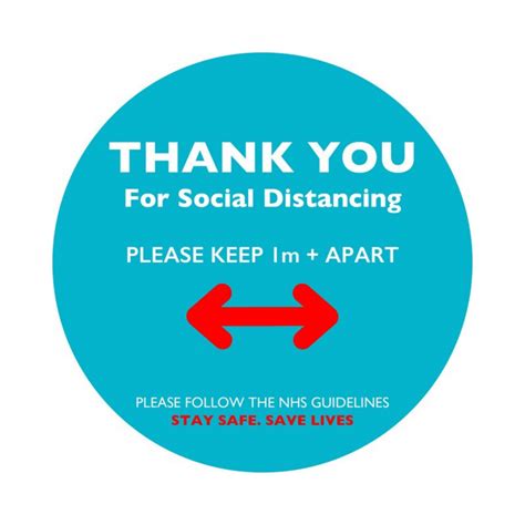 Thank You For Social Distancing 1 Metre Plus Anti Slip Floor Stickers