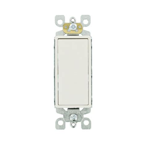 Leviton Decora 15 Amp Single Pole Ac Quiet Switch White R72 05601 2ws