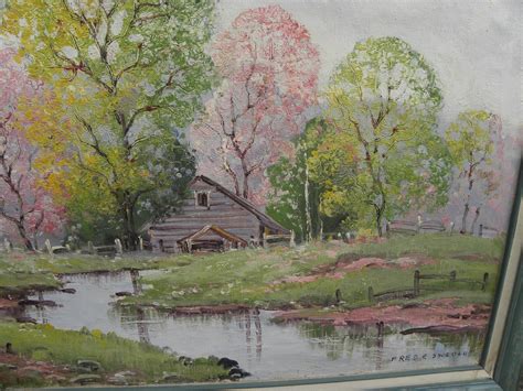 Ernest Fredericks 1877 1959 Impressionist Spring Landscape Painting