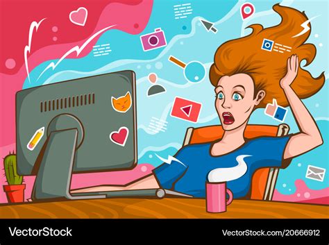 Girl Surfing Internet Royalty Free Vector Image