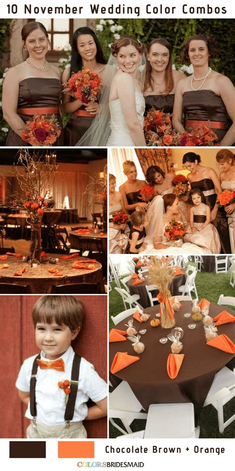 10 Gorgeous November Wedding Color Palettes In 2018 Brown And Orange