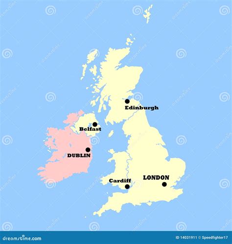 United Kingdom And Ireland Map Stock Image Image 14031911