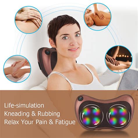 Electric Heating Massage Pillow Shoulder Back Kneading Relaxation Massager Trigger Point Therapy