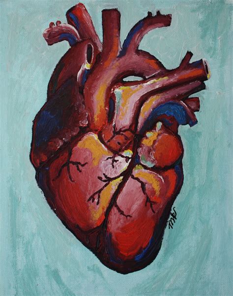 Anatomical Heart Oil Painting Little Atlas Creations Heart