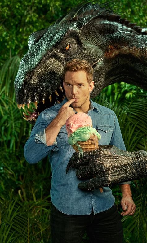 1280x2120 Chris Pratt With Indoraptor In Jurassic World Fallen Kingdom