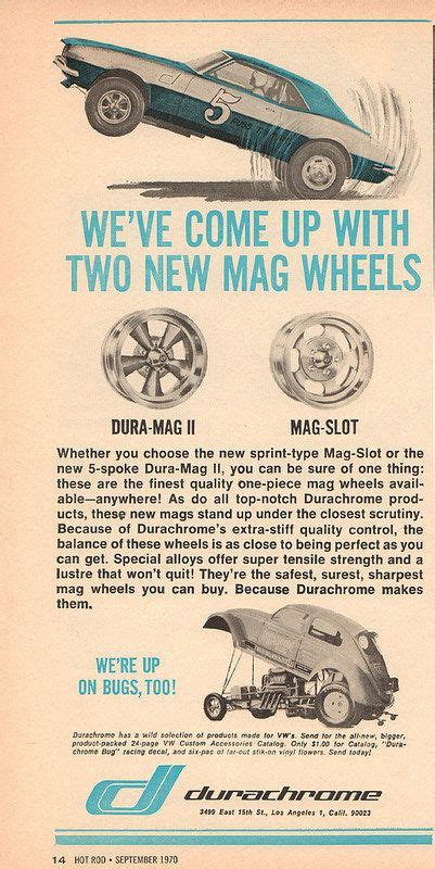 1970 Durachrome Mag Wheels Advertisement Hot Rod September 1970