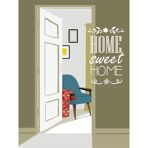 Affiche Claire Delvaux Home Sweet Home Blue Art Editions