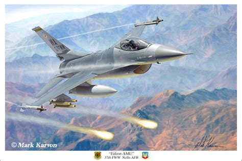 F 16 Fighting Falcon Falcon Amu Mark Karvon Art Studios