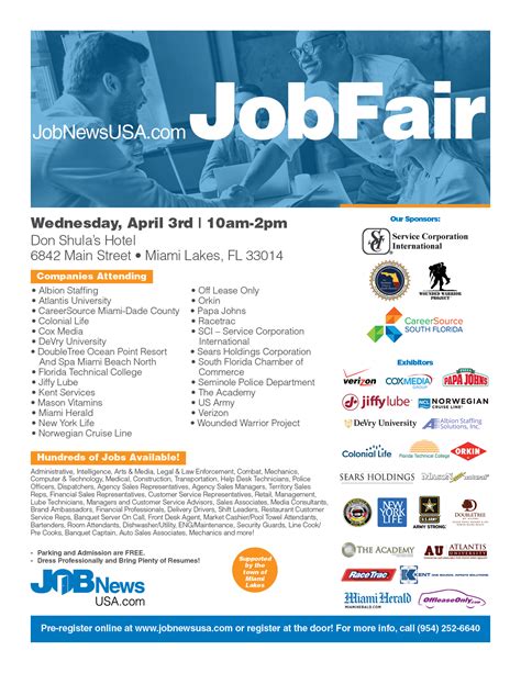 Are you looking for a job? There is a job fair in Miami Lakes