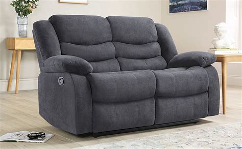 Lazy boy sofa set suites settee grey charcoal fabric 3 2 1 seater armchair. Sorrento Slate Grey Plush Fabric 2 Seater Recliner Sofa ...