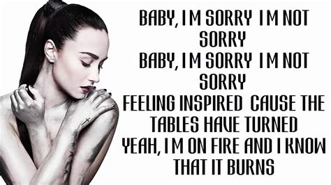 Girl, if you don't get the fuck from me i know you thought we had something special but you don't mean nothing to me girl, i'm sorry you not the one for me. Demi Lovato - Sorry Not Sorry (Lyrics/Lyric Live) - YouTube