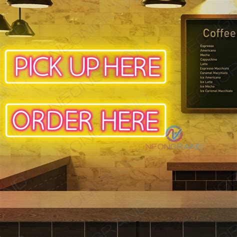 Order Here Neon Sign Pick Up Here Business Led Light Neongrand