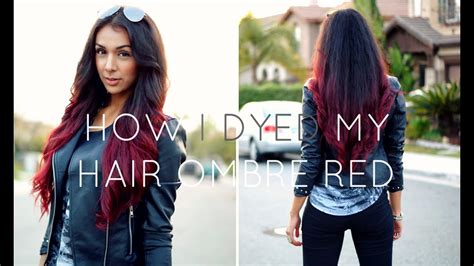How I Dyed My Hair Ombre Red Without Bleach Youtube