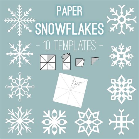 Printable Paper Snowflakes Diy Snowflakes Winter Decor Christmas