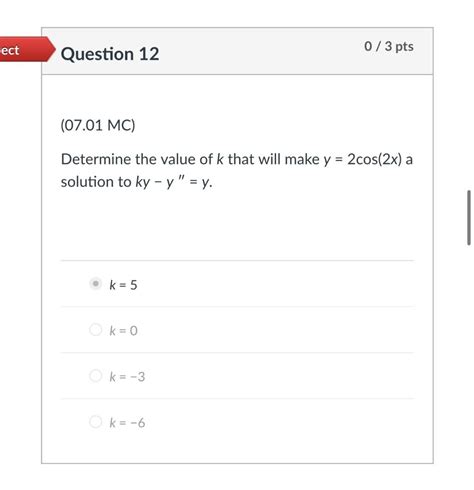 solved determine the value of k that will make y 2cos 2x a