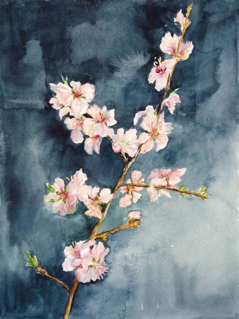 Buy The Branch Of An Almond Tree Watercolor Watercolours By Daria