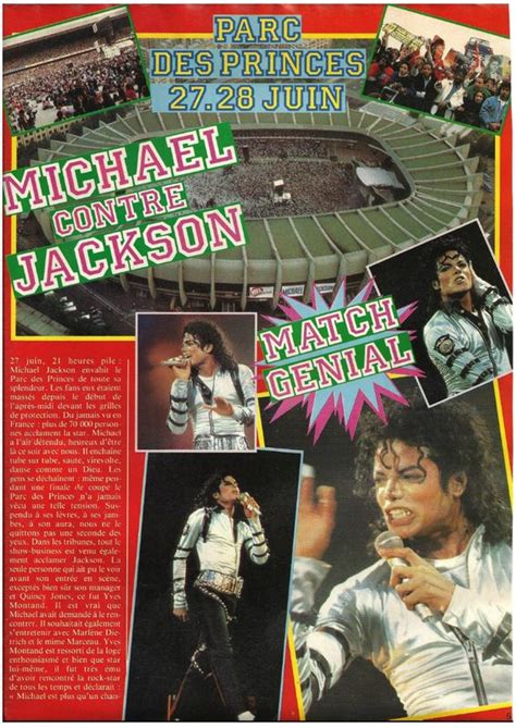 Michael Jackson Au Parc Des Princes Publicité Juin 1988 On Michael