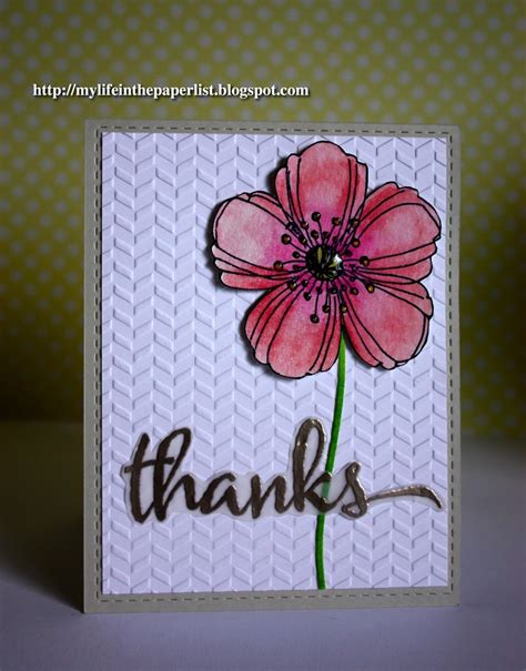 Thankswatercolor Flower Card With Distress Inks And Thanks To All