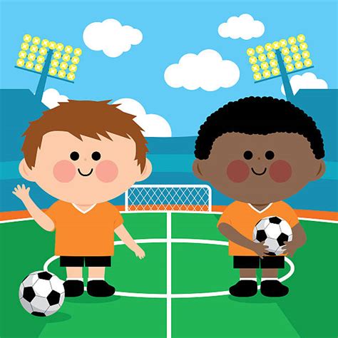 Kids Playing Football Clip Art Vector Images And Illustrations Istock