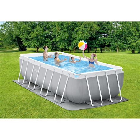 Intex 16 Foot X 42 Inch Prism Frame Rectangular Above Ground Swimming