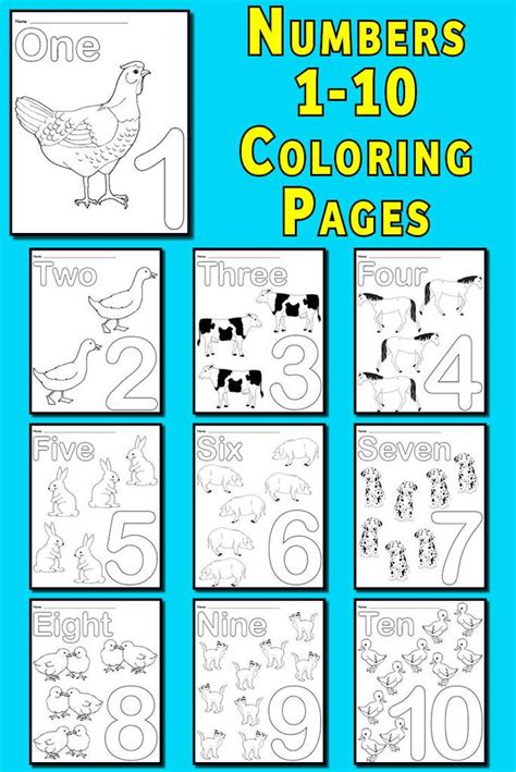 Usually, the known sequence of numbers is 1 to 10. Printable Animal Number Coloring Pages - Numbers 1-10! - SupplyMe