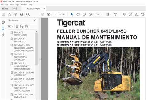 Tigercat D L D Feller Buncher Manual De Mantenimiento Pdf