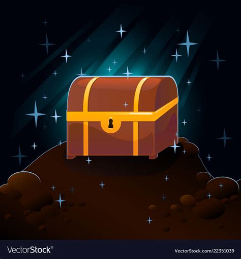 Cave And Treasure Chest Royalty Free Vector Image