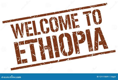 Welcome To Ethiopia Stamp Stock Vector Illustration Of Badge 121115691