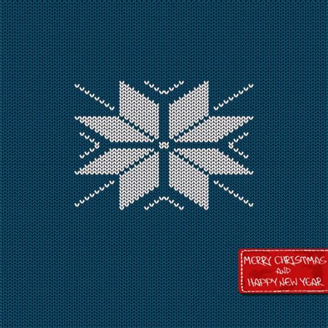Christmas And Winter Knitted Pattern Card Scandynavian Sweater Style