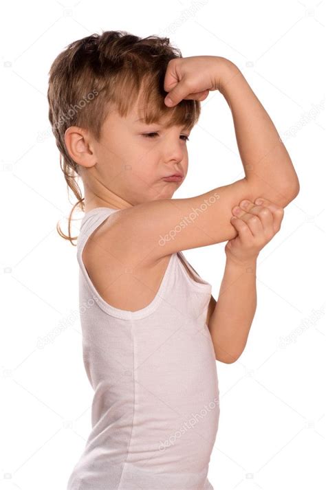 Little Boy Flexing Biceps — Stock Photo © Denisnata 2813281