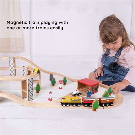 Buy Sainsmart Jr Wooden Train Set Toy With Rail High Level Part 50