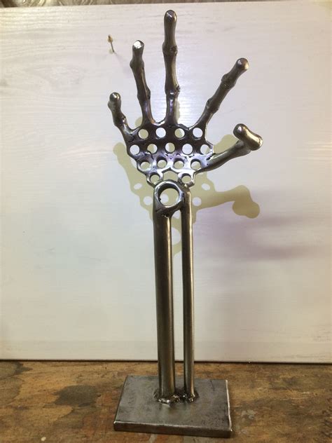 Metal Hand Sculpture I Made From Nuts And Bolts Welding Art Scrap