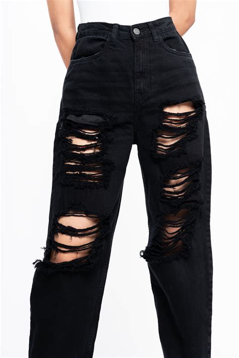 Black Ripped Baggy Jeans Freakins