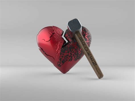 Broken Heart 3d Model 3d Printable Obj Stl 3mf