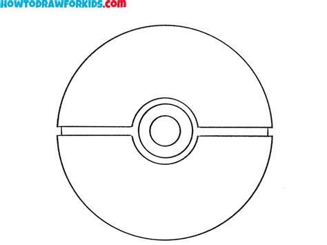 How To Draw A Poke Ball Easy Drawing Tutorial For Kids