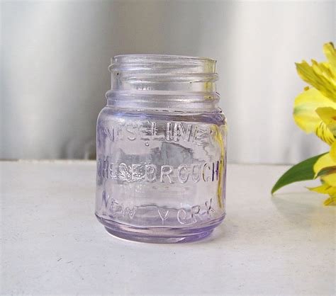 Vintage Purple Glass Vaseline Jar Chesebrough New York Sun Etsy Purple Glass Vaseline Jar Jar