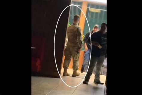 Chaptered Soldier Working Security In Uniform After Being Kicked Out Of