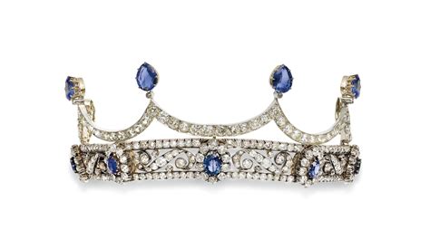 A 19th Century Sapphire And Diamond Tiara