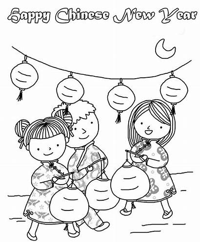 Chinese Coloring Pages Happy Lunar Printable Lanterns