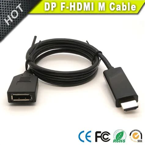 Customized Golden Mini Displayport Female To Hdmi Male Adapter Cable In