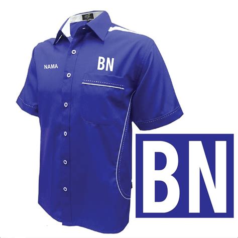 Baju Kemeja Korporat Barisan Nasional Warna Royal Blue Lengan Panjang