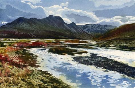 Landmannalaugar Iii Iceland By Mark Mcdermott Watercolor ~ 15 X 22