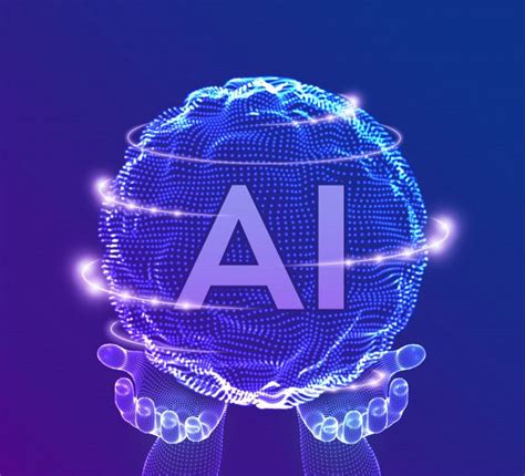 Ai Artificial Intelligence Logo In Hands Artificial Intelligence And Machine Learning Concept