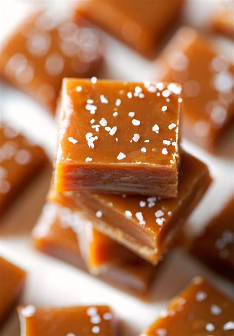 Chewy Salted Caramels Recipe Homemade Caramel Candy Recipes