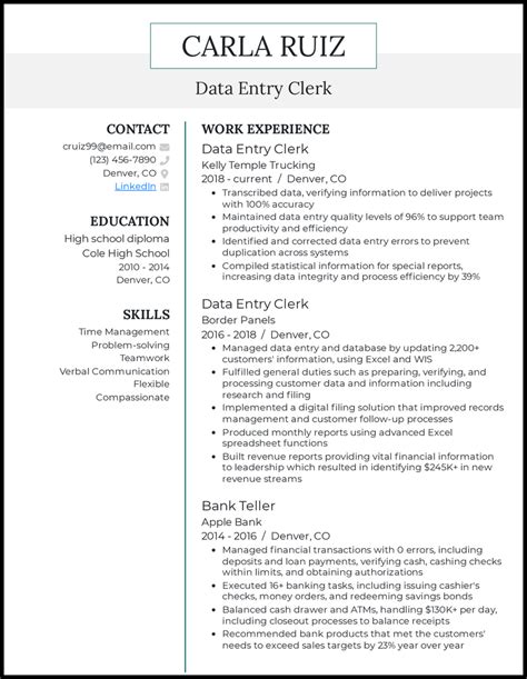 13 Data Entry Resume Examples That Worked In 2024